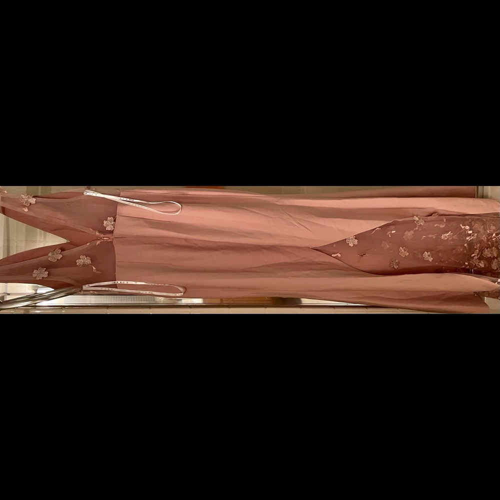 Jarlo 3D floral lace maxi dress in blush.